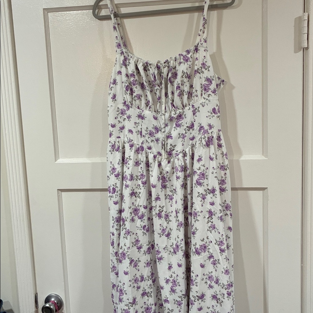 Milkmaid Floral Midi Dress Straps - Picture 3 of 8